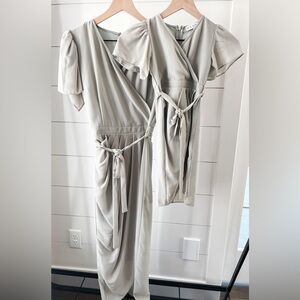 Chic Cream Midi Wrap Dress